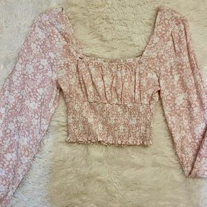 Square neck crop blouse